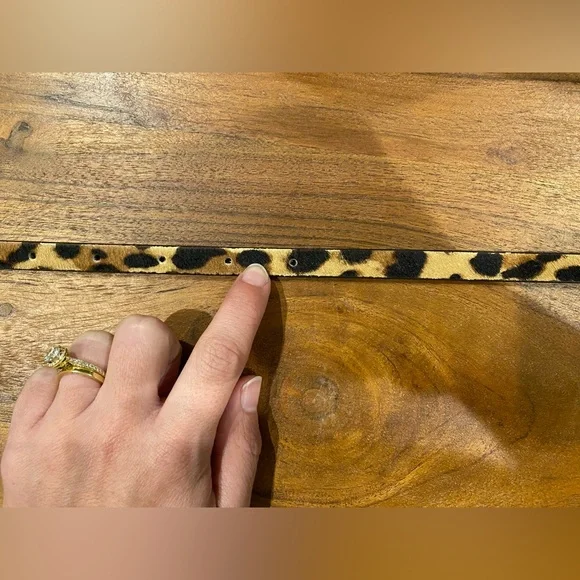 🐆J. Crew Leopard Print Slim Belt - Gold Buckle - Picture 4 of 5